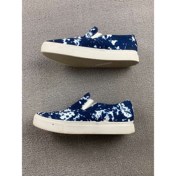Saturdays NYC Vass Ash Slip On Sneakers Men 10 Blue Print Tie Die Low Top - Picture 3 of 8